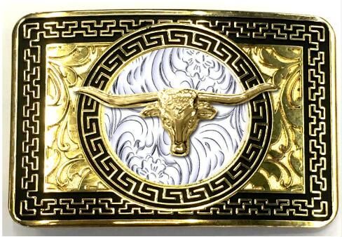 Square silver gold western buckle beautiful design