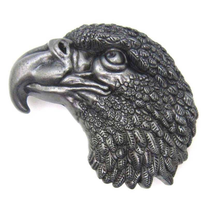 Antique silver eagle head buckle
