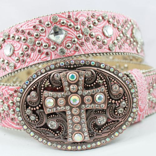 Small sqaure glass with big stone pattern bling cowgirl belts