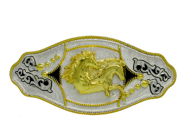 long shape silver gold and black color big size belt buckle