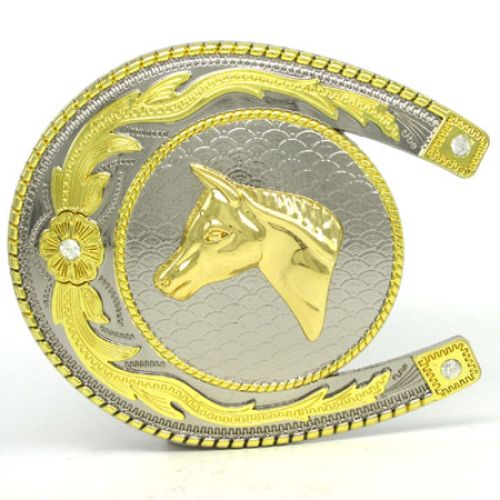 horseshe shape different horse conchos fashion design belt buckle