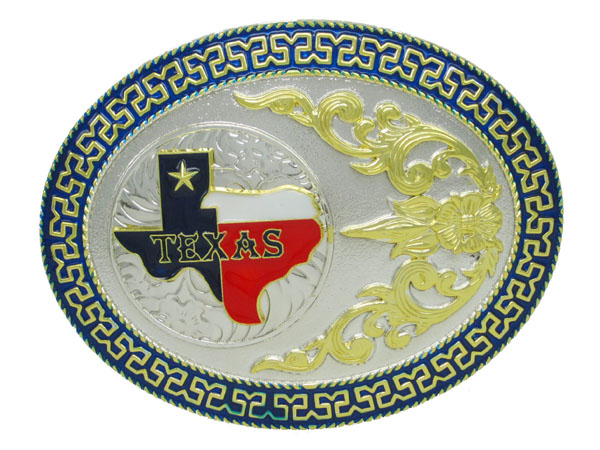 oval shape flower and conchos western belt buckles