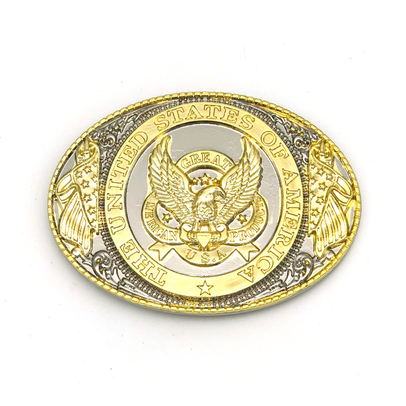 silver and gold color great USA eagle buckles