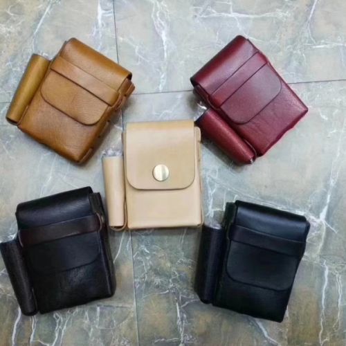 cowhide leather 5 colors to choose lighter holder cigarette bag