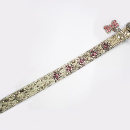 red color rhinestone white real horse hair western fashion dog collars