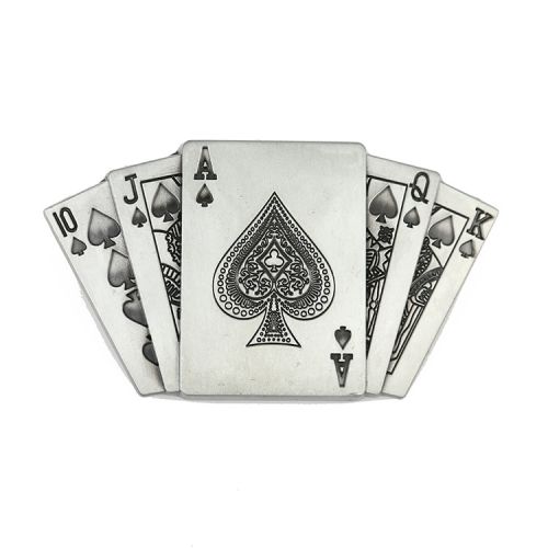 spades 10 J Q K A poker belt buckle